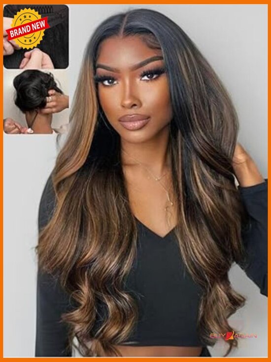 Glueless Body Wave Wig Pre Cut Lace Front Human Hair 18 inch 150% Density main image 4